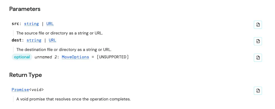 Seeing param and return value information on JSR