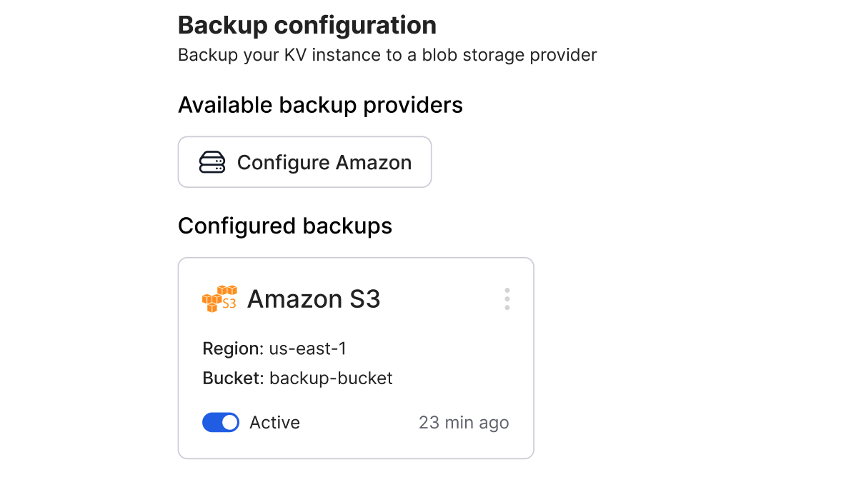 Enabling S3 backups for your Deno KV data